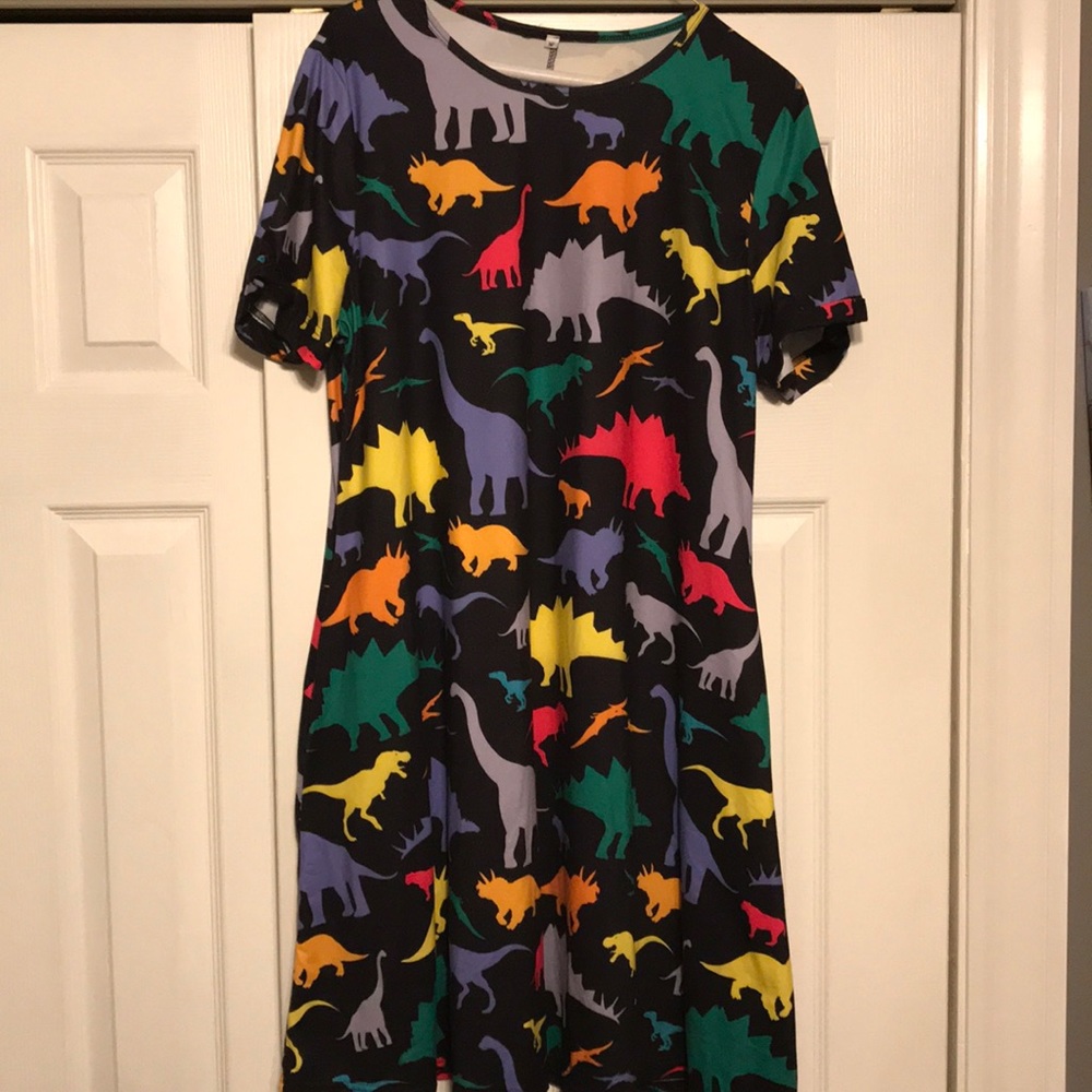 Adult T-Shirt Sundress w/ Dinosaurs